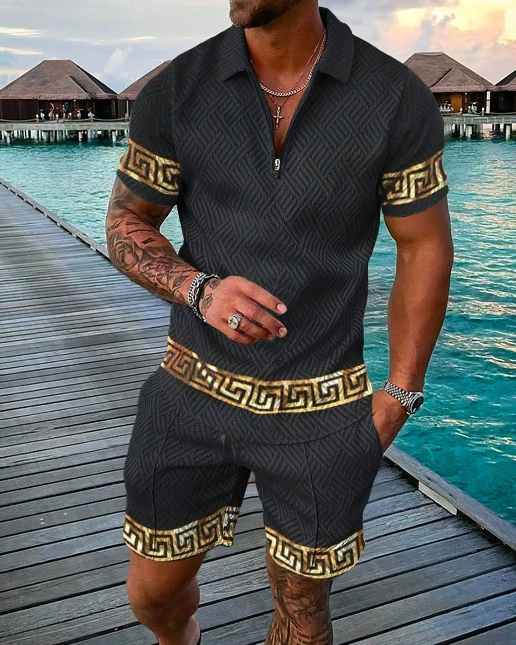 Men's 2 Piece Outfit Summer Hip Hop Streetwear