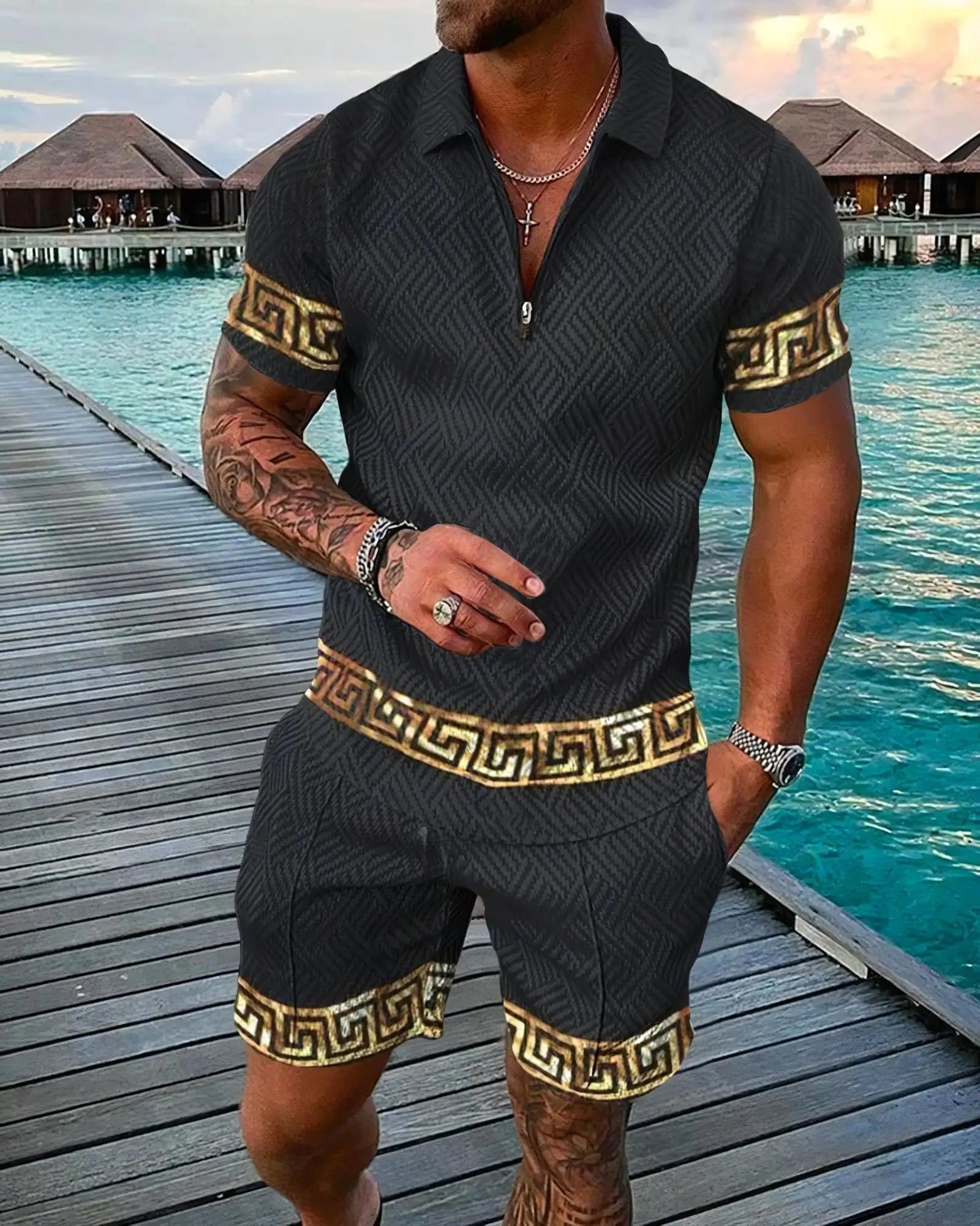 Men's 2 Piece Outfit Summer Hip Hop Streetwear
