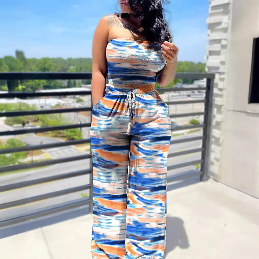 Elegant Fashion Polka Dot Printing Jumpsuits Women Spring Autumn New Streetwear Casual Clothes Off Shoulder Overall Female