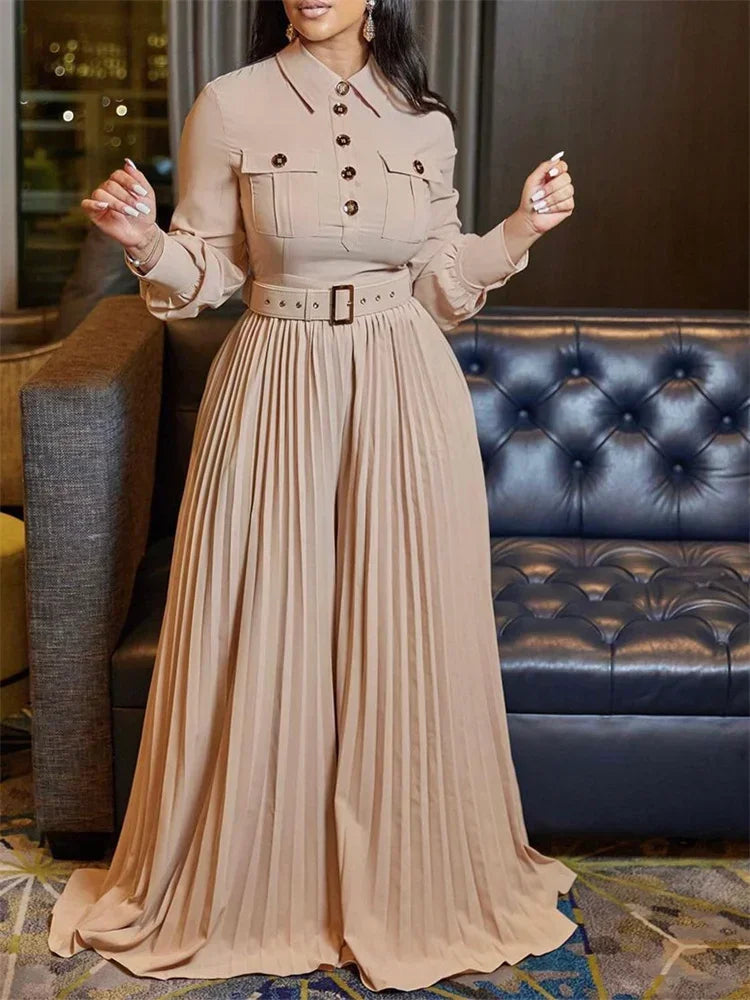 Button Maxi Romper with Belt