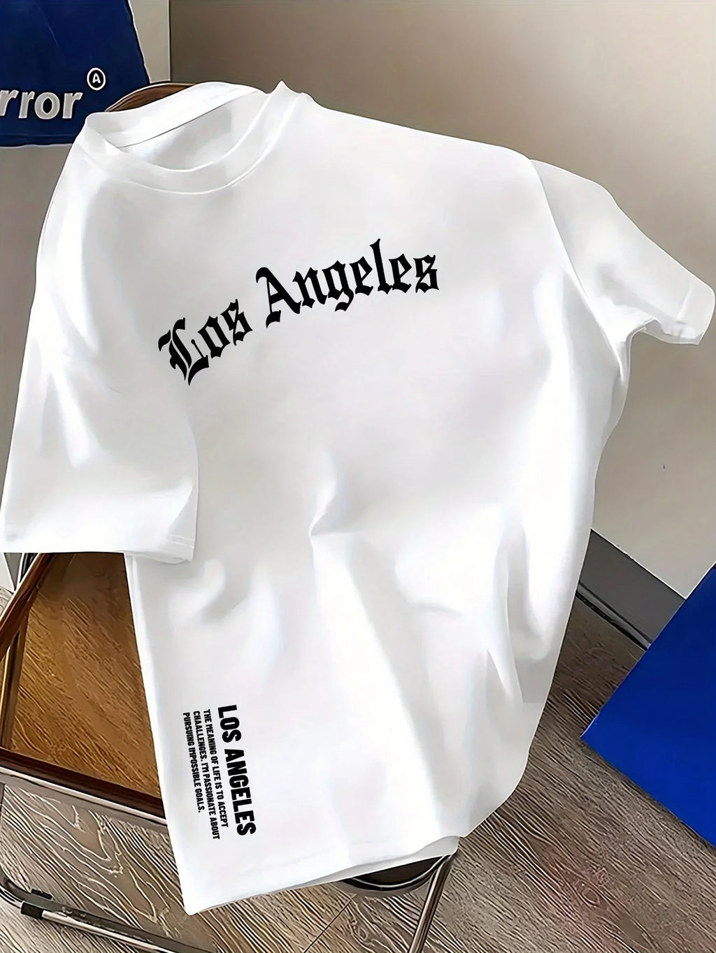 100% Cotton Los Angeles Letter Round Neck T-shirt