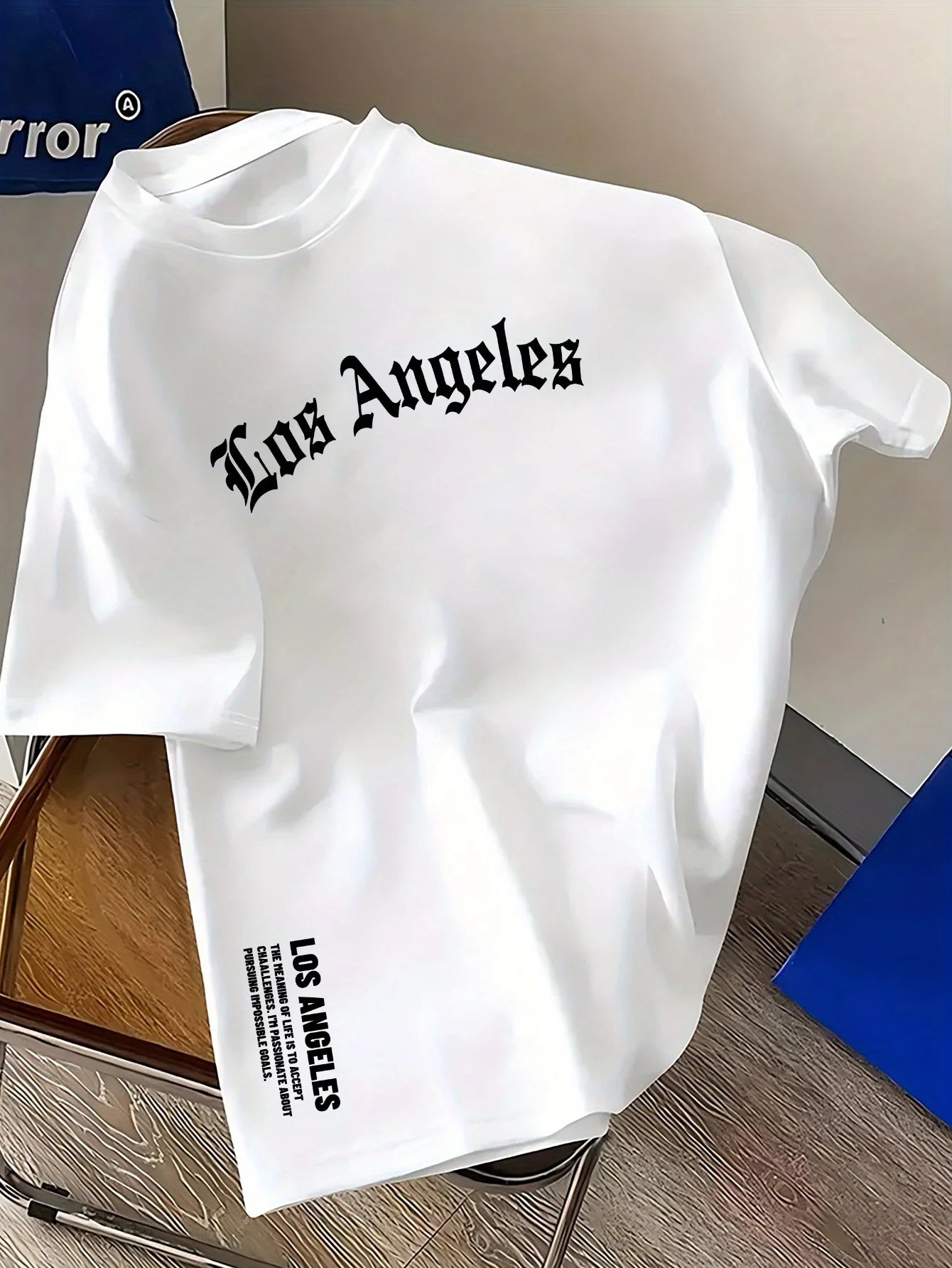 100% Cotton Los Angeles Letter Round Neck T-shirt