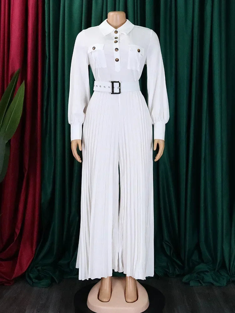 Button Maxi Romper with Belt