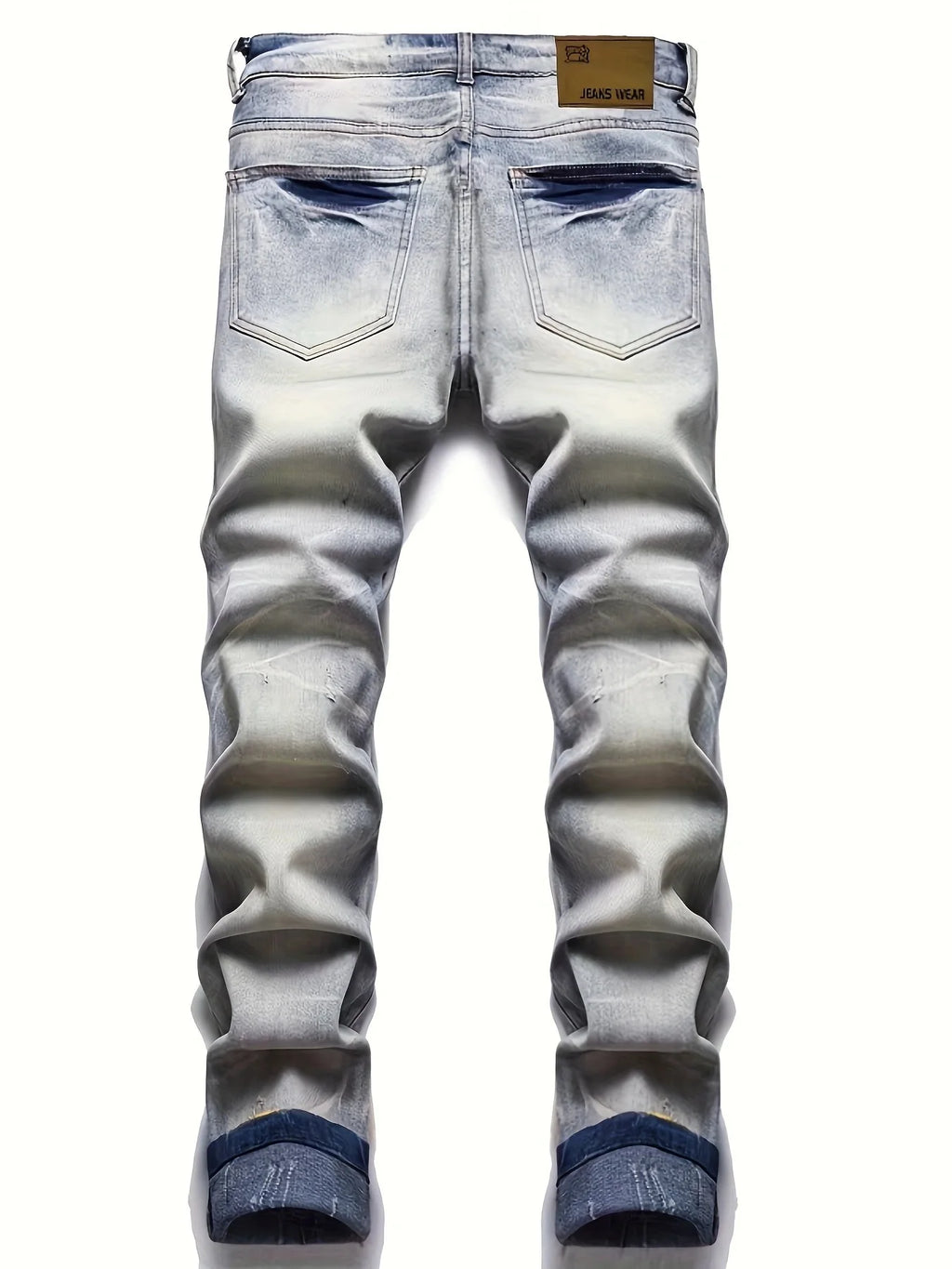 printed graffiti old washed and ripped jeans