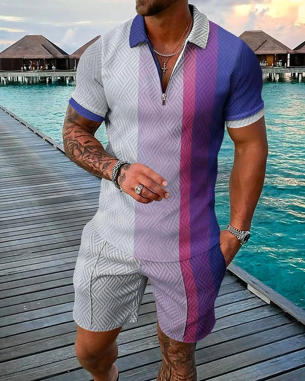 Men's 2 Piece Outfit Summer Hip Hop Streetwear