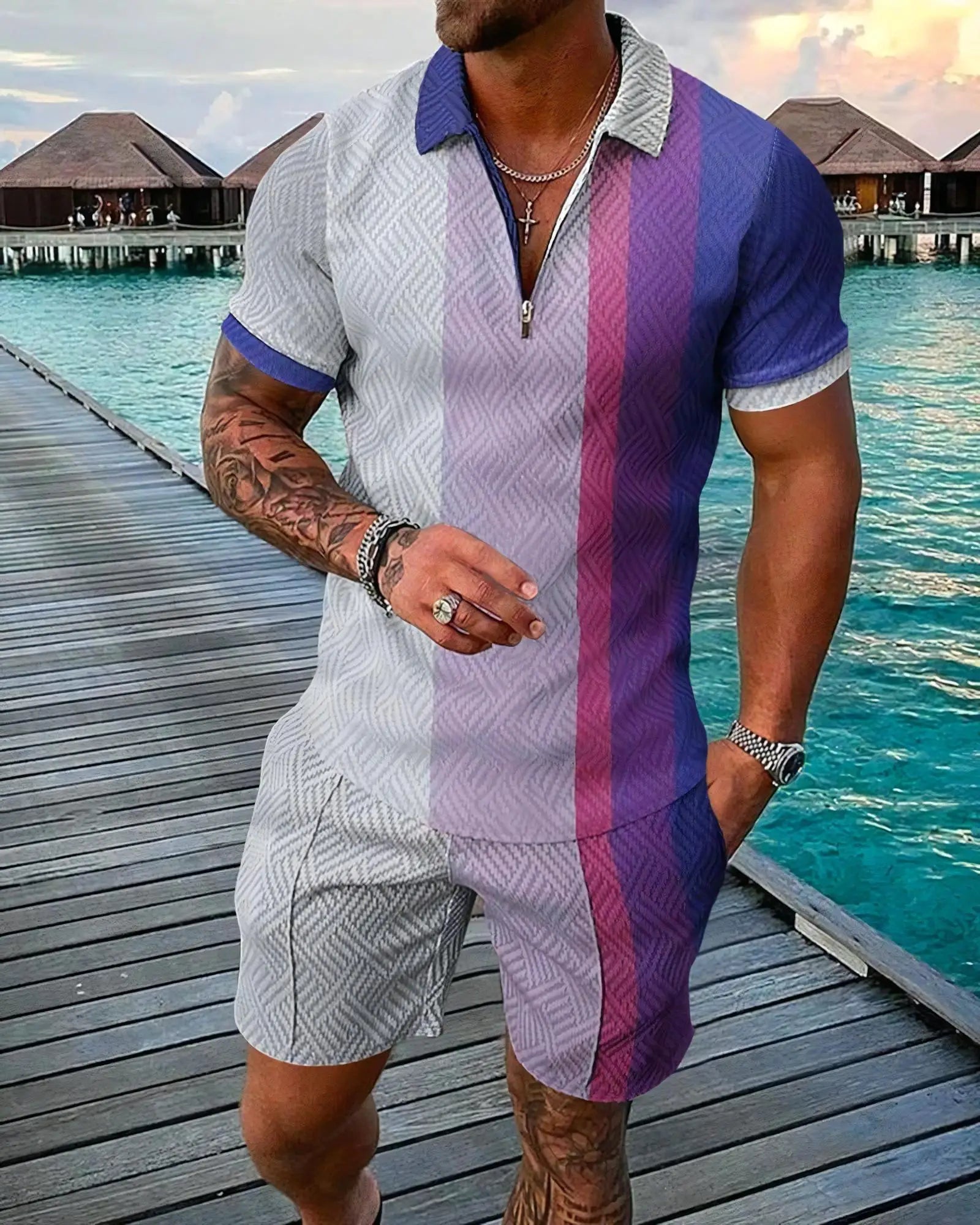 Men's 2 Piece Outfit Summer Hip Hop Streetwear
