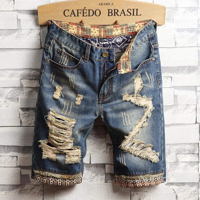retro ripped slim men's five quarter