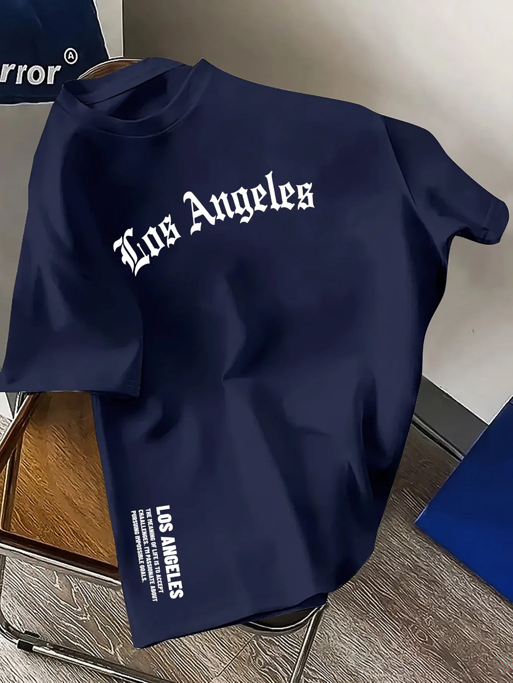 100% Cotton Los Angeles Letter Round Neck T-shirt