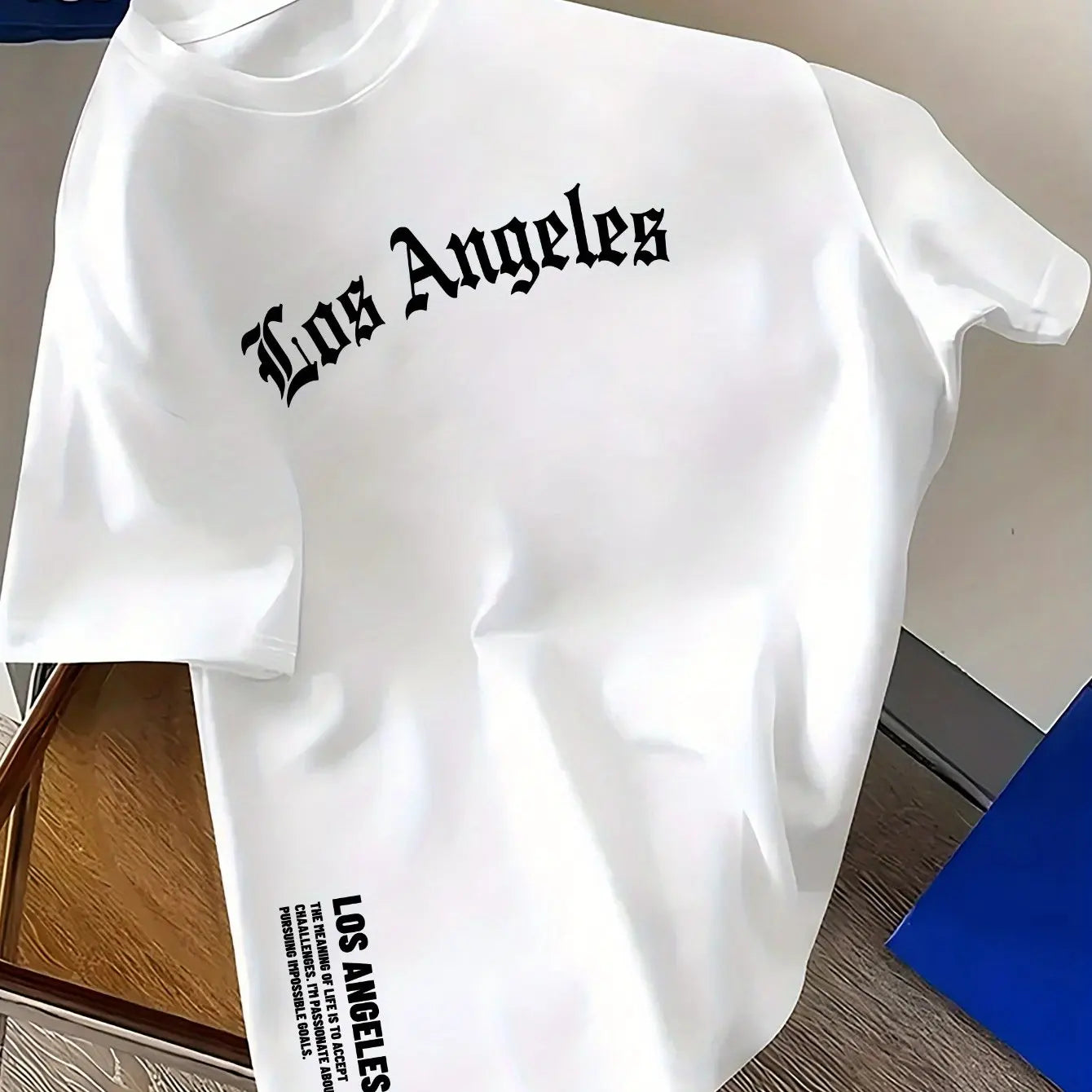 100% Cotton Los Angeles Letter Round Neck T-shirt