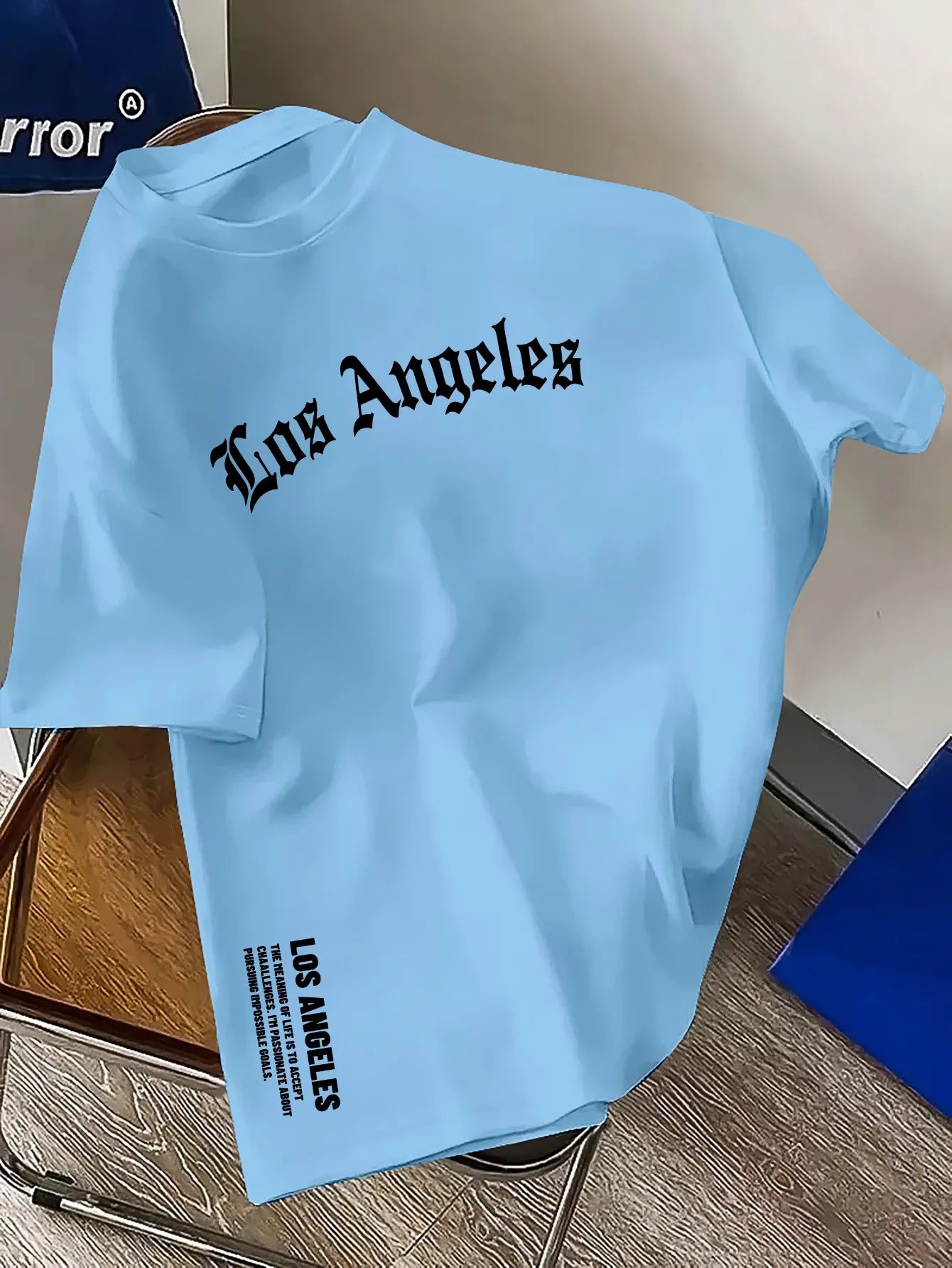 100% Cotton Los Angeles Letter Round Neck T-shirt