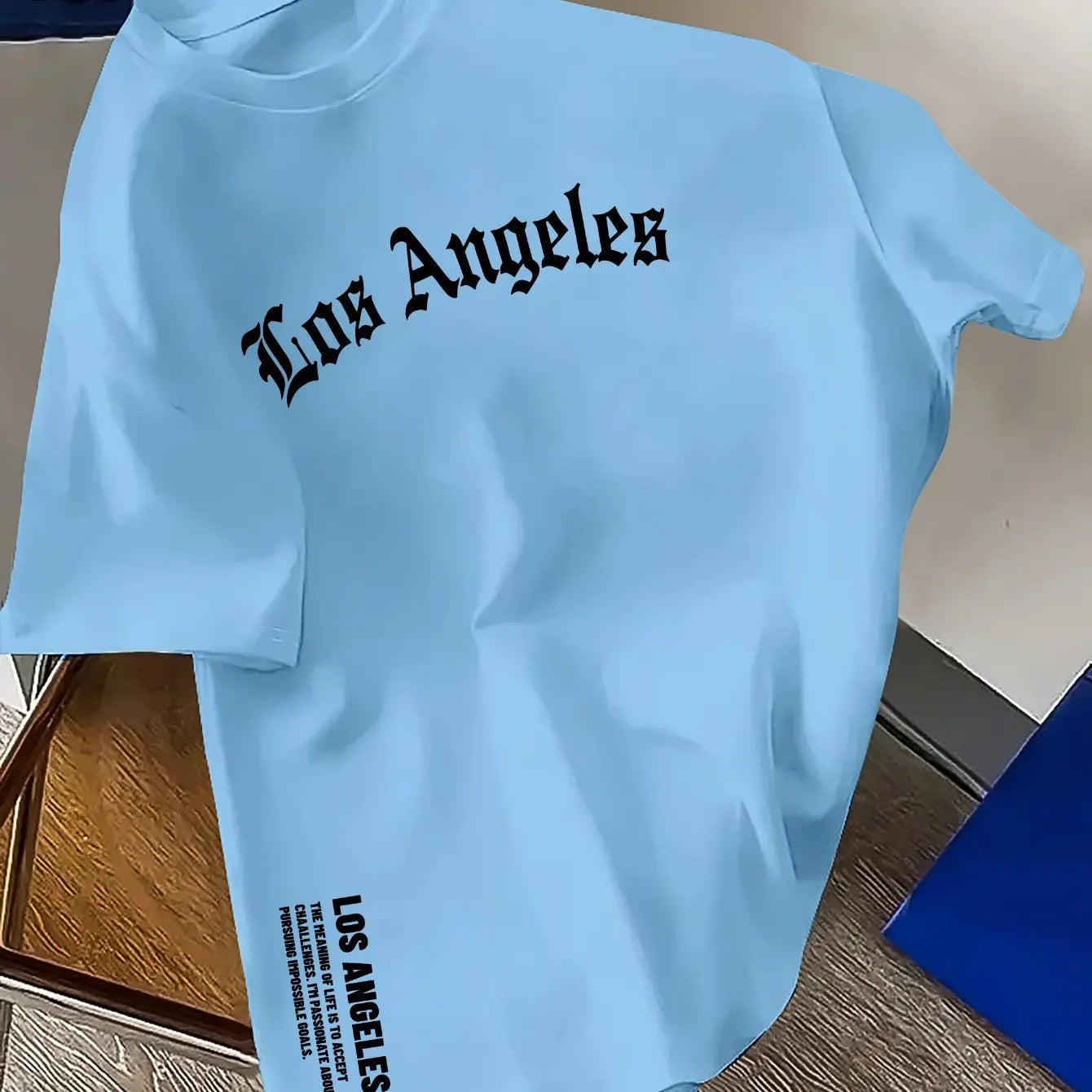 100% Cotton Los Angeles Letter Round Neck T-shirt