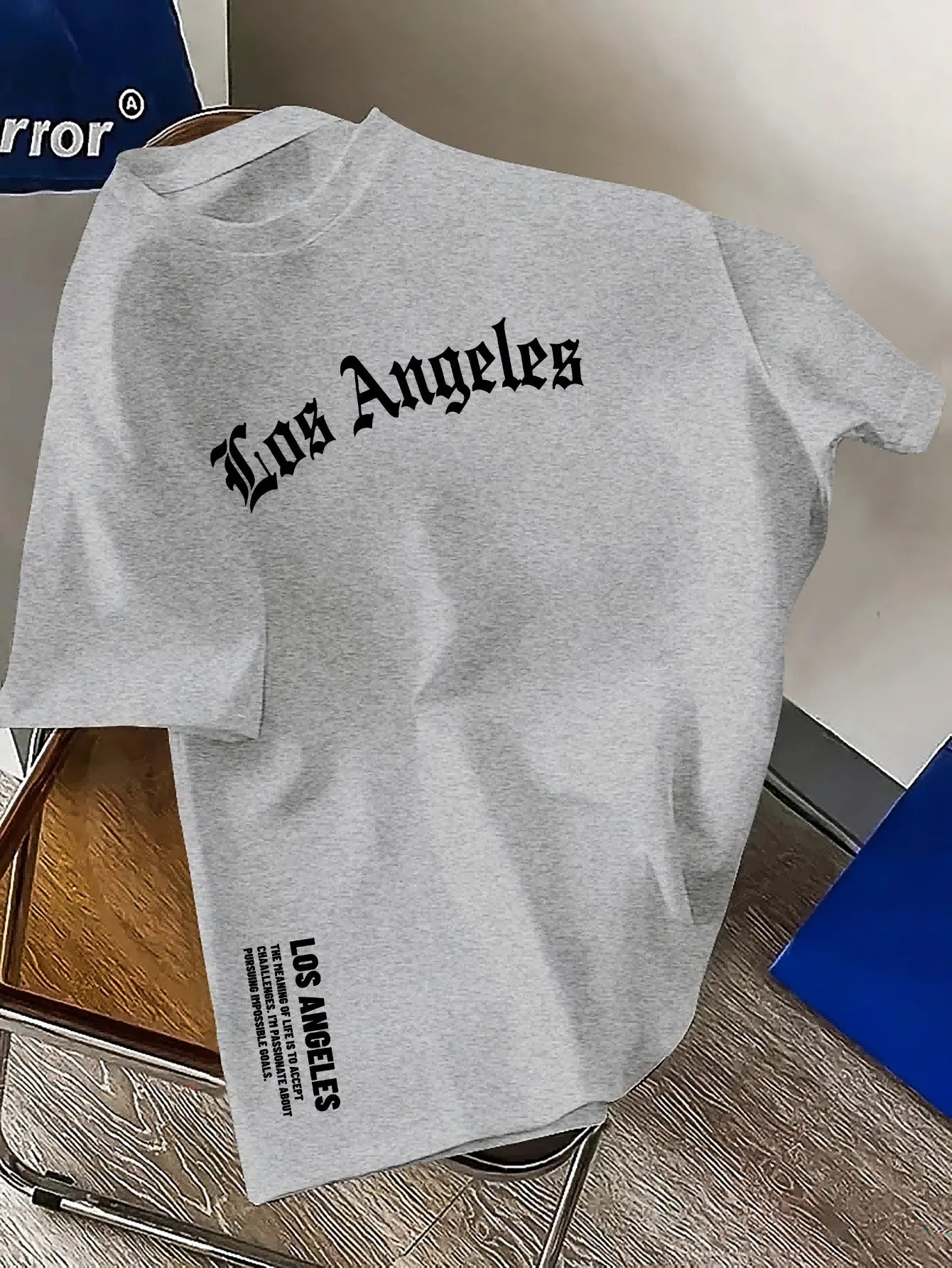 100% Cotton Los Angeles Letter Round Neck T-shirt
