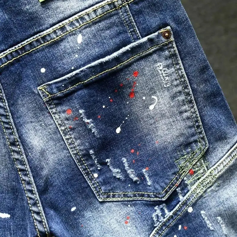 RippedTrendy Slim-fit Five-point shorts