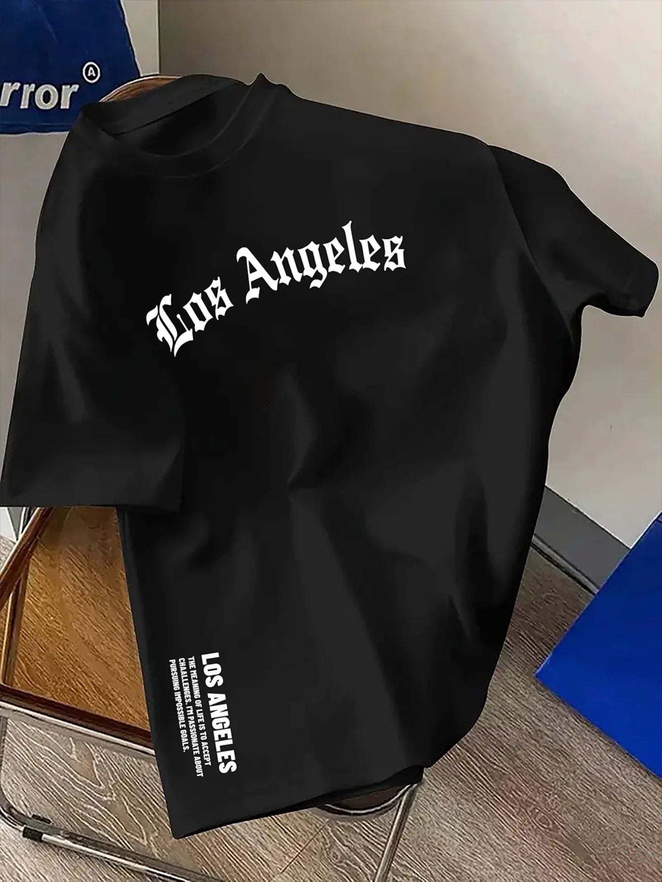 100% Cotton Los Angeles Letter Round Neck T-shirt