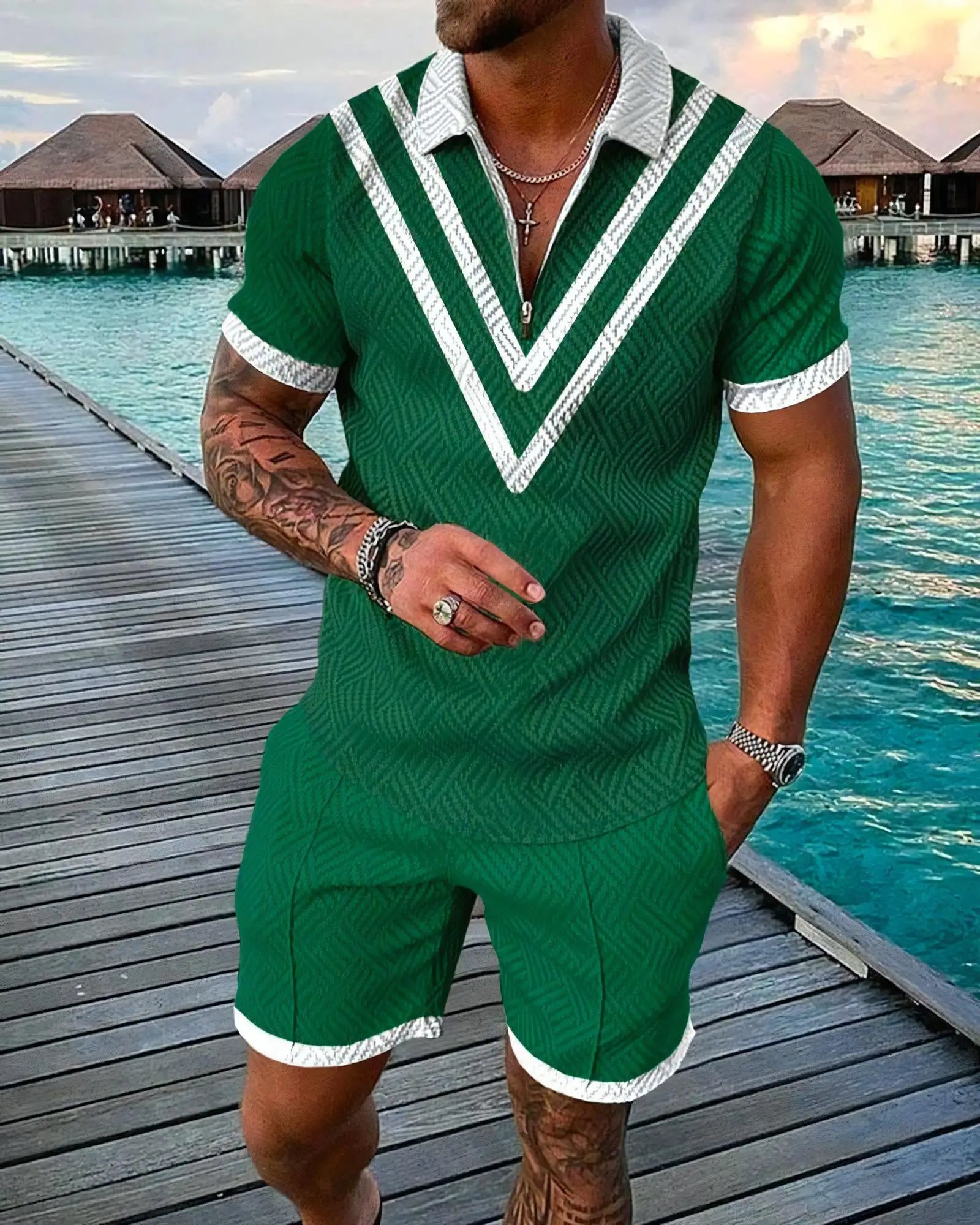 Men's 2 Piece Outfit Summer Hip Hop Streetwear