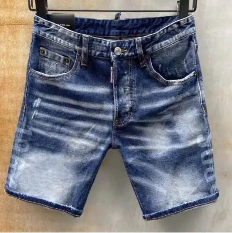 Ripped Straight Denim Short