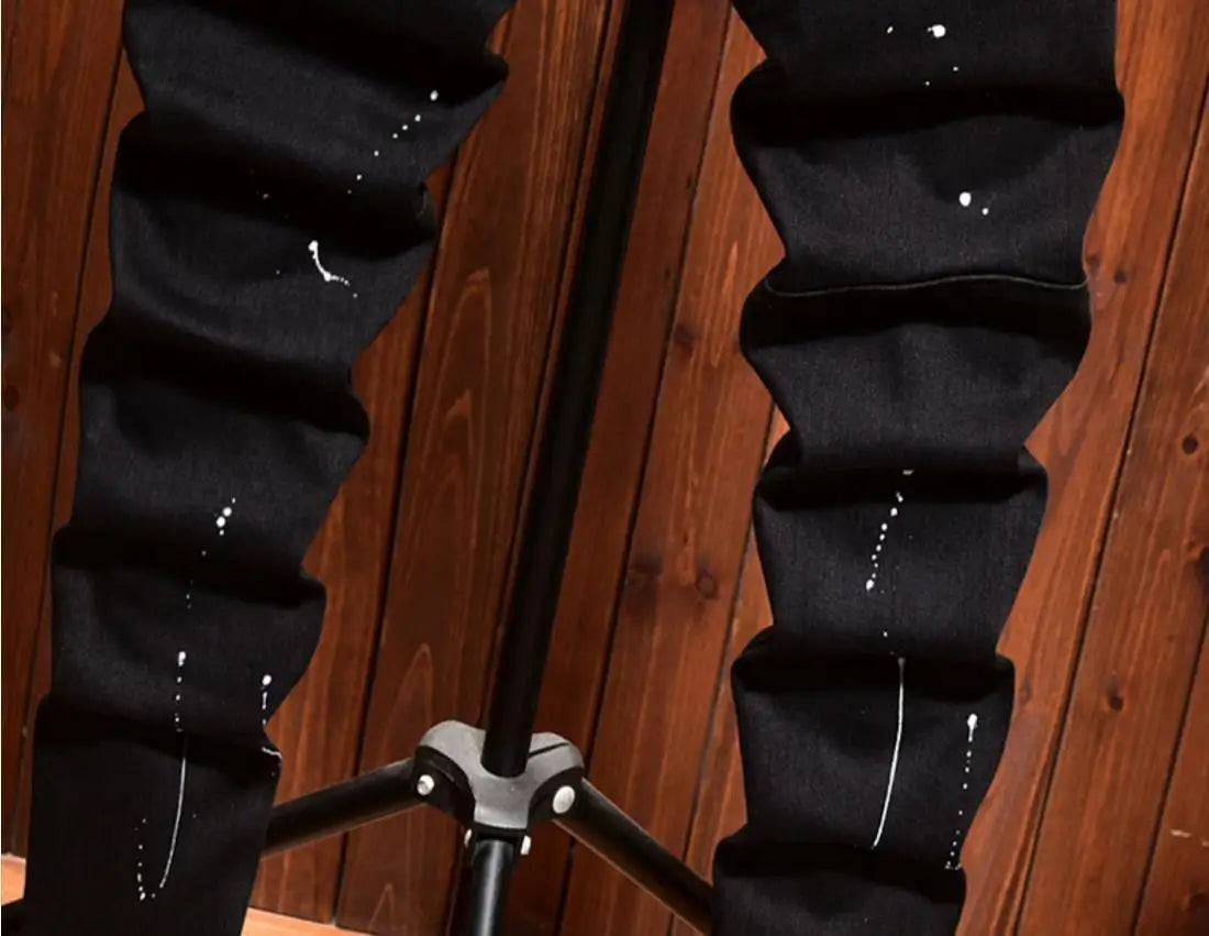 Slim Denim Jeans Ripped Holes Patches Spring