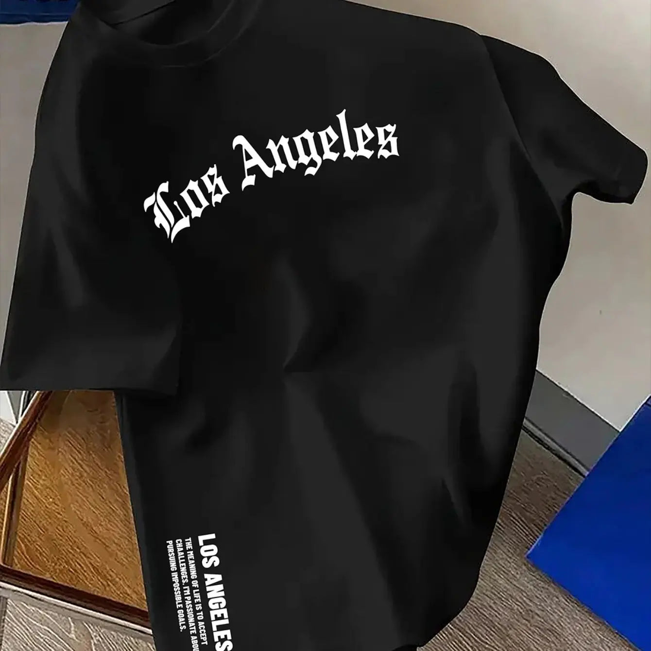 100% Cotton Los Angeles Letter Round Neck T-shirt