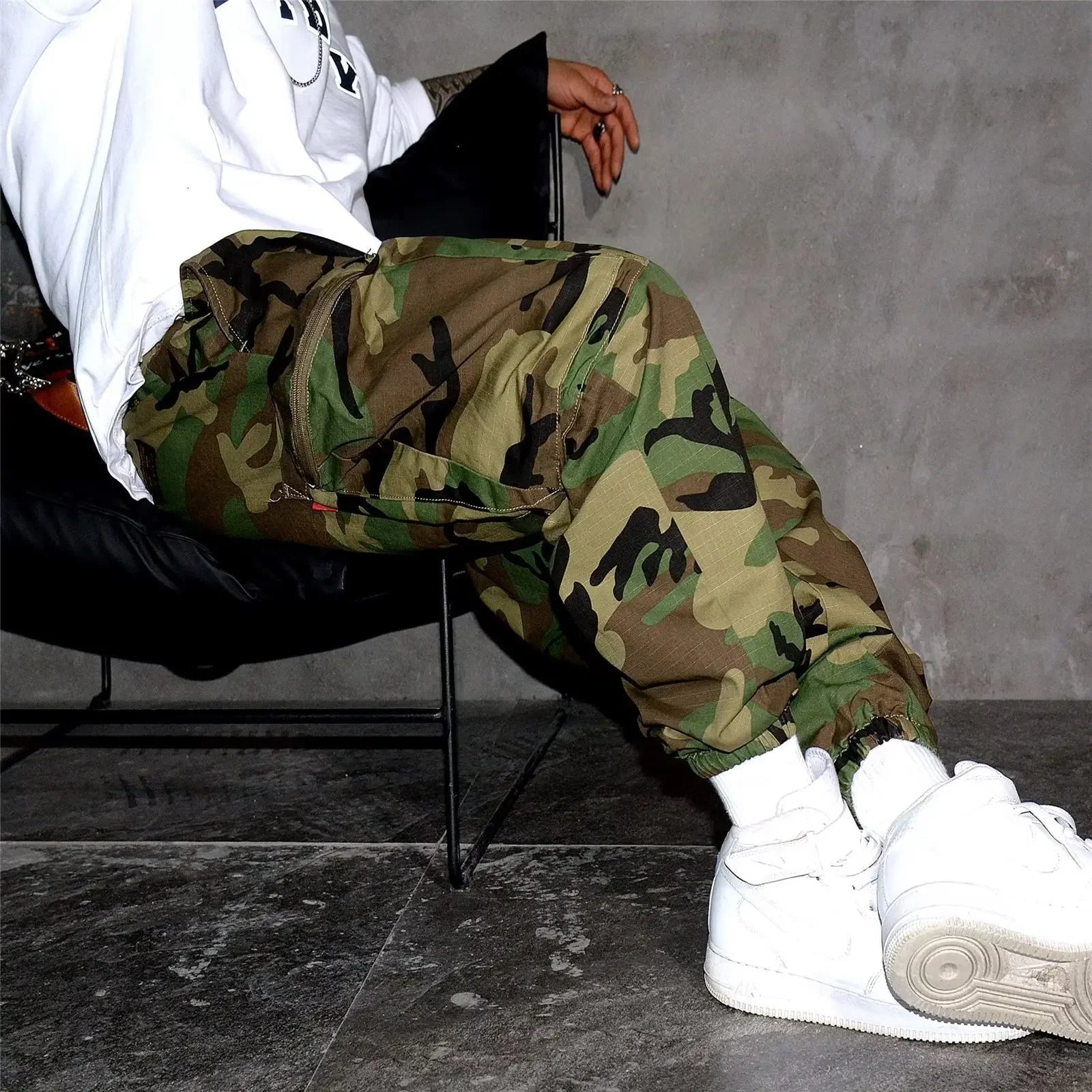 Camouflage Cargo Sweatpants Baggy