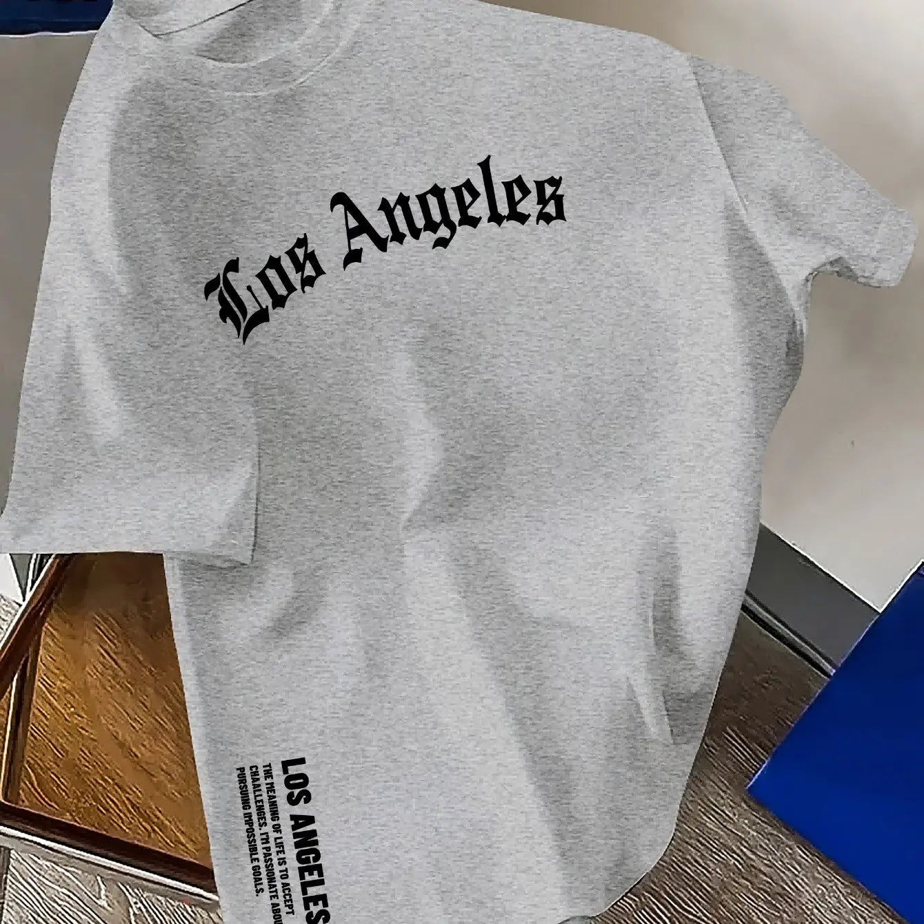 100% Cotton Los Angeles Letter Round Neck T-shirt