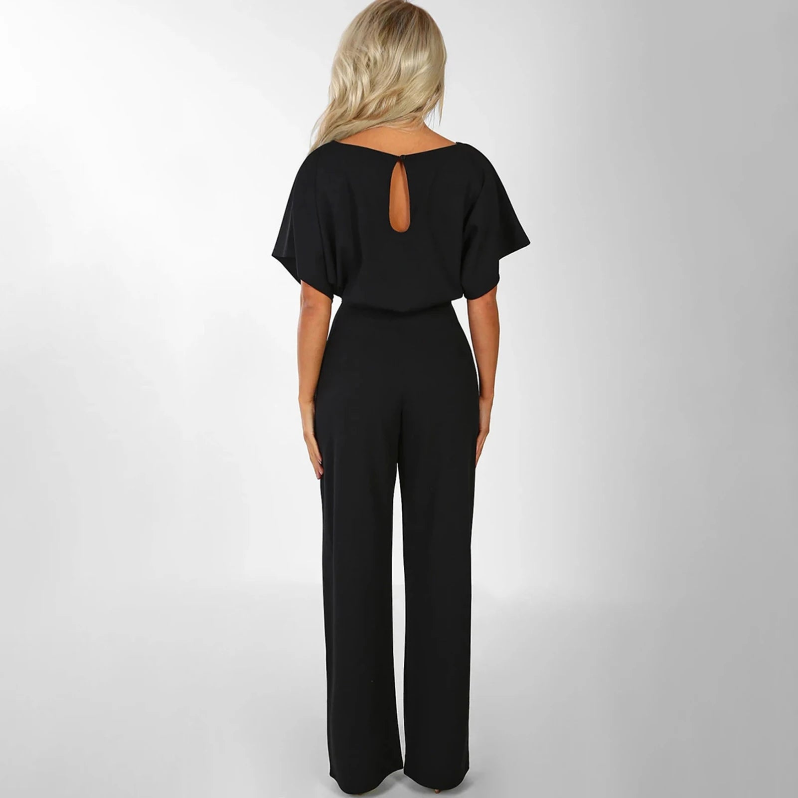 Women Sleeveless Long Jumpsuit Wide Leg Pant Casual Waisted Tank Rompers Playsuit Office Lady Elegant Pocket Overall