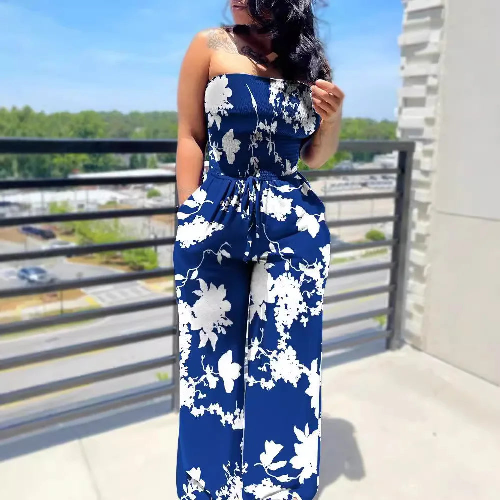 Elegant Fashion Polka Dot Printing Jumpsuits Women Spring Autumn New Streetwear Casual Clothes Off Shoulder Overall Female