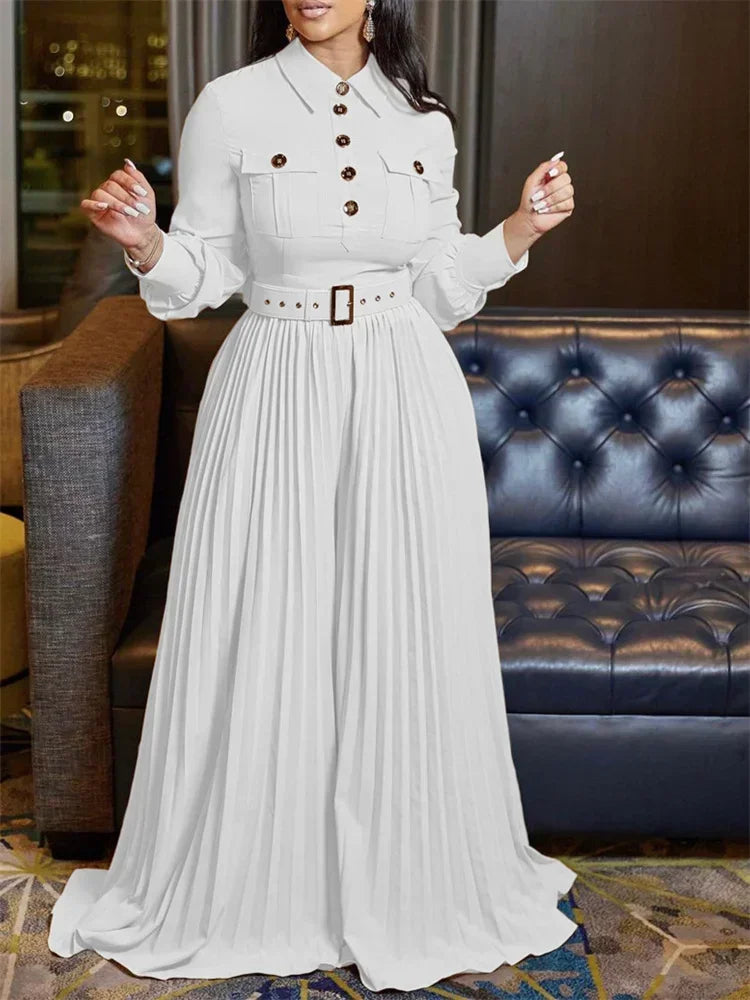 Button Maxi Romper with Belt
