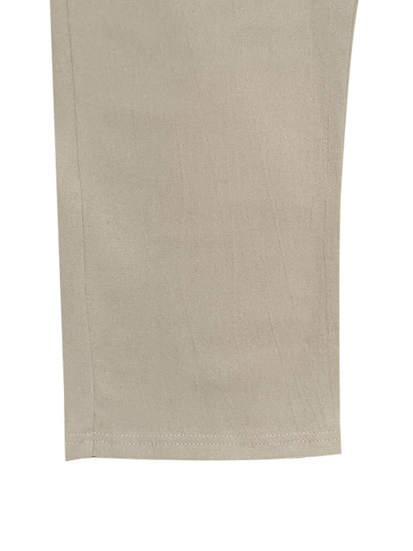 Men's Loose Casual Relaxed Straight Linen Naples Gurga Breathable Trousers